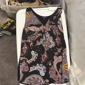 Express Multicolor Paisley Sleeveless Blouse